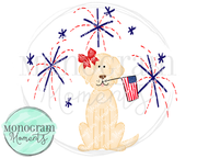 Girl's Patriotic Lab & Fireworks